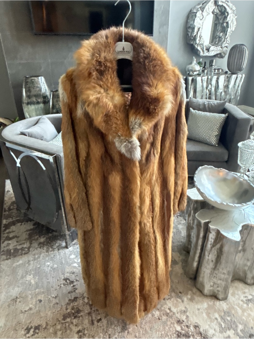 Vintage studio 54 era disco genuine fox fur coat size small 1970s